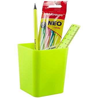 Набор настольный Base (4ручки, карандаш, линейка), Neon Solid, желтый 