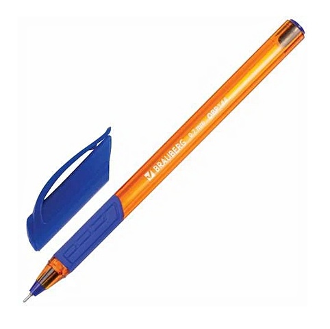 Ручка шариковая масляная синяя Extra Glide GT Tone Orange с грипом, 0,7мм, 0,35мм, BRAUBERG ручка шариковая officespace lc classic tone синяя 0 7мм 4 дизайна 50 шт