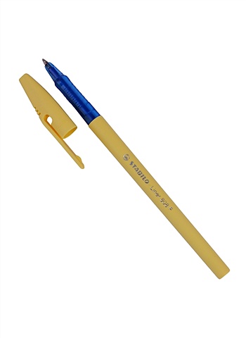 цена Ручка шариковая синяя Liner корпус ванильный, STABILO