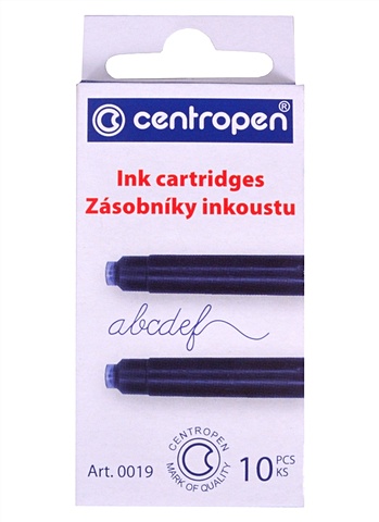 цена Картриджи для перьевой ручки Centropen, синий, 10 штук