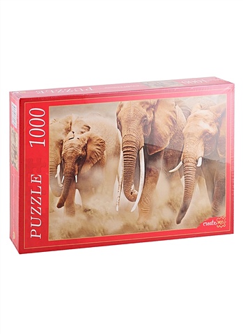 Пазл «Стадо слонов», 1000 деталей алмазная вышивка new world стадо слонов на фоне солнца две картинки