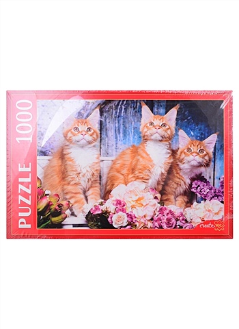 Пазл Рыжие котята мейн-кун, 1000 элементов пазл рыжий кот 500 деталей рыжие котята мейн куна
