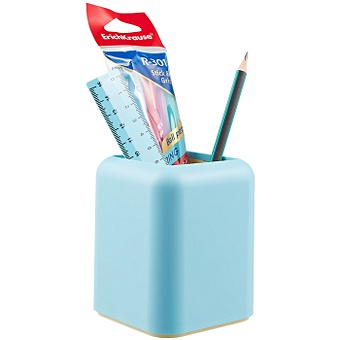 Набор настольный Forte (4ручки, карандаш, линейка), Pastel, голубой с желтой вставкой набор настольный erichkrause forte pastel белый с розовой вставкой