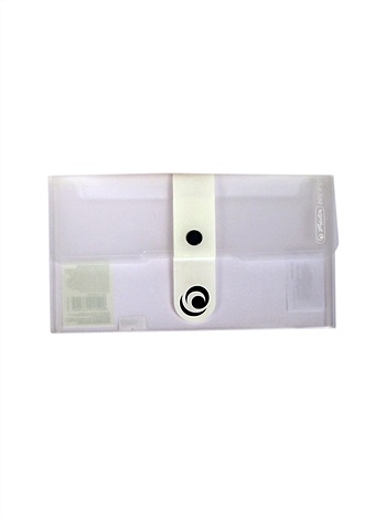 Папка-конверт В6 на кнопке (22,5*13см), пластик, прозрачная, матовая, Herlitz