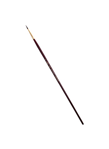 Кисть художественная №4 Вернисаж, синтетика бордовая, круглая, длинная ручка, Гамма