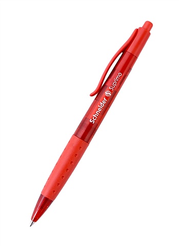 Ручка шариковая авт. красная Suprimo, 1,0мм, грип, Schneider ручка шариковая авт синяя suprimo 1 0мм грип schneider