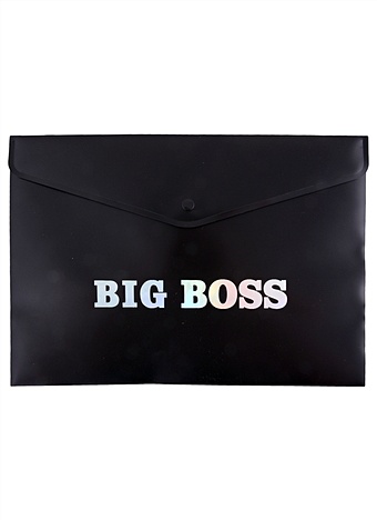 Папка-конверт А4 на кнопке BIG BOSS, черная папка конверт а4 на кнопке big boss черная