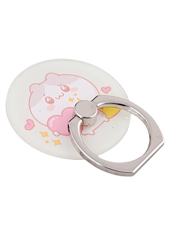 Держатель-кольцо для телефона Kawaii Котик с сердечком (металл) (коробка) держатель кольцо для телефона котик пончик металл коробка