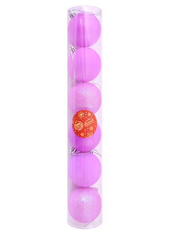 Набор елочных шаров Неон (пластик) (фиолетовые) (6 см) (6 шт) набор шаров новый год 6 см шт пластик