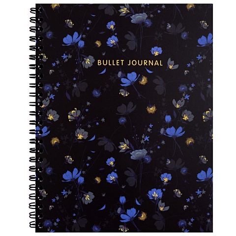 Книга для записей А5 144л тчк. Bullet Journal (полночные цветы)