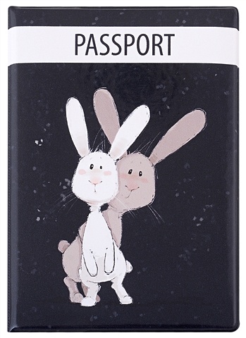 обложка для паспорта два кролика глянь ка пвх бокс Обложка для паспорта Два кролика «Глянь-ка!» (ПВХ бокс)