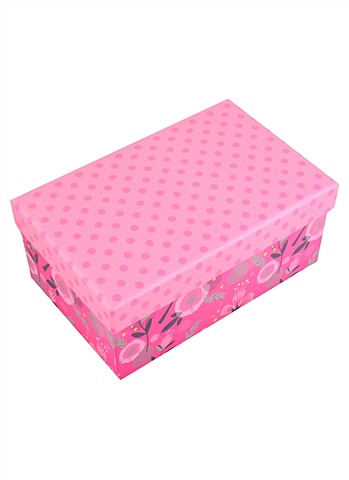 Коробка подарочная Цветочки 17*11*7.5см. картон коробка подарочная полосочки 17 11 7 5см картон