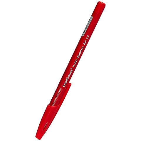 Ручка гелевая красная R-301 Original Gel Stick 0.5мм, к/к, Erich Krause ручки гелевые 03цв r 301 original gel stick 0 5мм синяя черная красная подвес erich krause