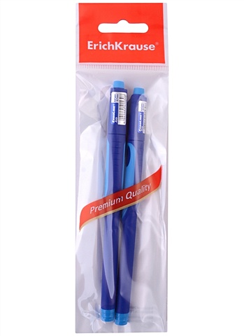 Ручки шариковые синие 02шт ErgoLine Kids, Ultra Glide Technology, ErichKrause стержни шариковые синие с упором 02шт pilot