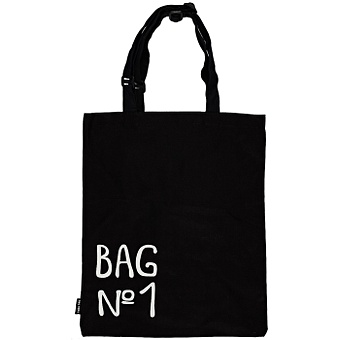 Сумка Bag №1 (черная) (текстиль) (40х32) (СК2021-137) сумка one less plastic bag светоотражающая черная текстиль 40х32 ск2021 127