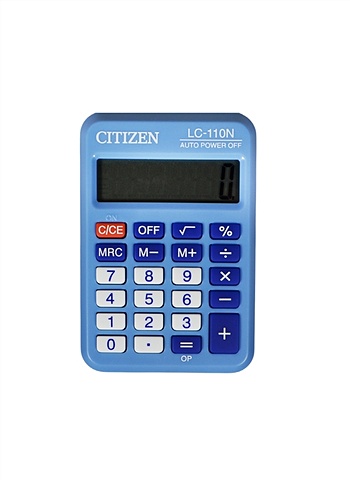 Калькулятор 08 разрядный карманный, синий, CITIZEN LC-110NBL фото