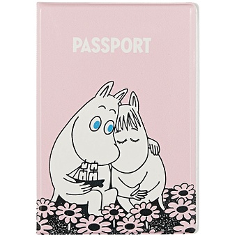Обложка для паспорта MOOMIN Муми-тролль и Фрекен Снорк сидят в цветах (ПВХ бокс) обложка для паспорта премиум инициалы в цветах черная