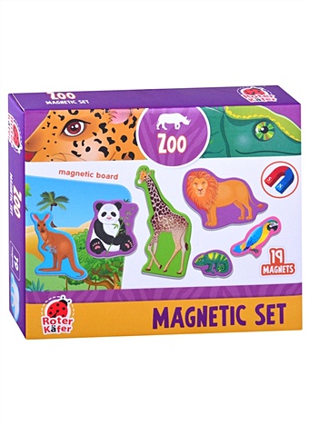 Магнитный набор с доской Зоопарк / Zoo магниты колобок серия магнитные истории