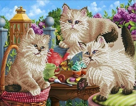 детский набор для творчества алмазная мозаика 40х50 персидские котята Алмазная мозаика ТМ Рыжий кот (класс.) 40х50см, с подр., с частичным заполн. (15 цв.) Шкодные котята ACD5008