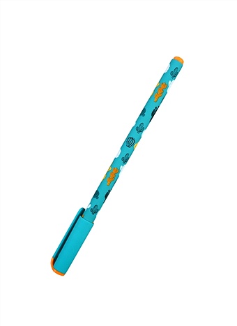 Ручка шариковая синяя Кактусы