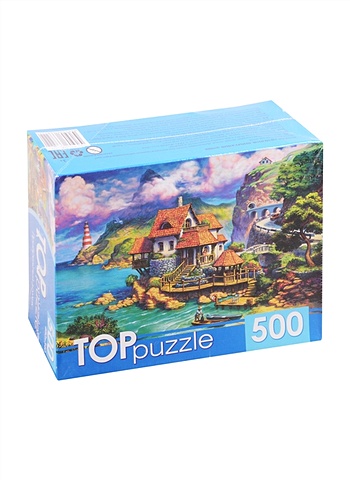 toppuzzle пазлы 500 элементов хтп500 4232 домик и водопад Пазл TOPpuzzle Прибрежный домик, 500 элементов