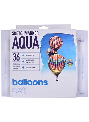 Маркеры акварельные 36цв Aqua Pro Balloons, к/к, Sketchmarker художественный маркер sketchmarker набор акв маркеров sketchmarker aqua animals 36цв