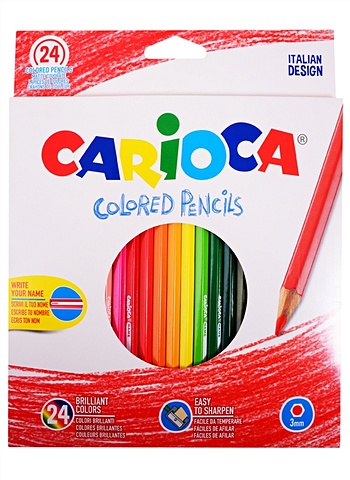 карандаши цветные 24цв трёхгранные к к подвес carioca Карандаши цветные 24цв CARIOCA, к/к, подвес, Universal