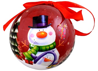Елочный шар НГ Снеговик (пластик) (7,5 см) (ПВХ Бокс) цена и фото
