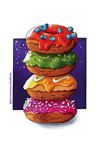 Вкусный блокнот: Пончики ручка гелевая капкейк пончик