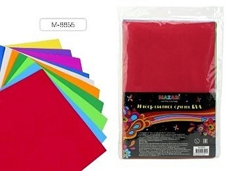 Набор цветной бумаги EVA, 10цв., толщина 1мм M-8855 цена и фото