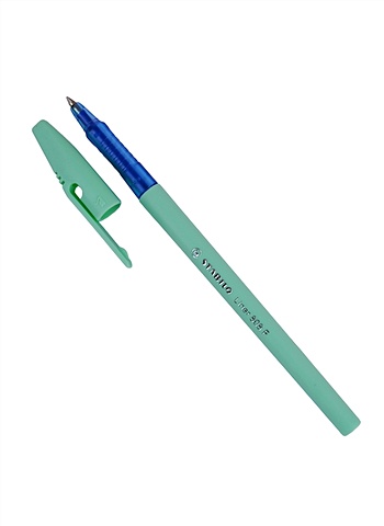 Ручка шариковая синяя Liner корпус мятный, STABILO ручка шариковая синяя liner корпус ванильный stabilo