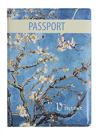 Обложка для паспорта Ван Гог. Цветущие ветки миндаля printio сумка с полной запечаткой цветущие ветки миндаля ван гог