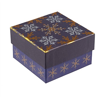 Подарочная коробка «Синие снежинки», 11 х 11 см