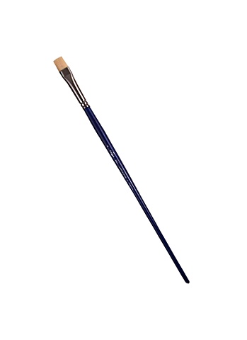 Кисть художественная №4 Манеж, синтетика упругая, плоская, длинная ручка, Гамма