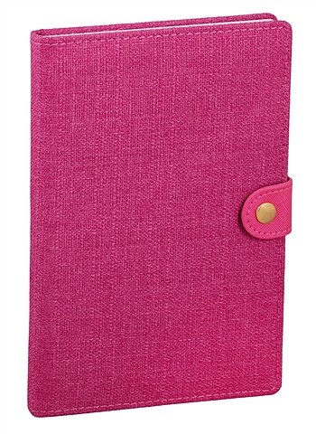 Алфавитная книга на кнопке А5, 104 листа, 21.5*14.5 см, розовая, ткань