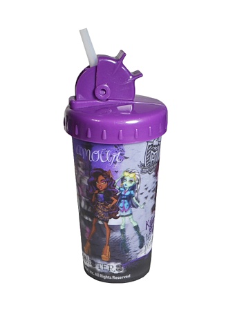 Monster High Стакан с крышкой пластиковый стерео фиолетовый (285мл) (СР Дистрибуция) кнопки centrum monster high с резиновыми головками