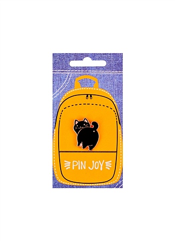 Значок Pin Joy Котик с хвостиком, черный значок pin joy котик с хвостиком черный металл 12 08599 920