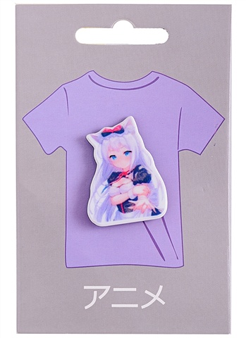 футболка аниме девушка с ушками сёдзё черная текстиль размер м Значок Аниме Девушка с ушками Сёдзё (акрил)