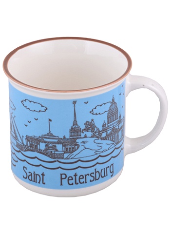 цена Кружка Санкт-Петербург цветная , керамика 0,4л, в ассортименте, без коробки M370-SPB