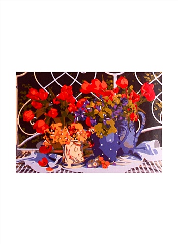 Раскраска по номерам на картоне А3 Букеты с тюльпанами, 30 х 40 см