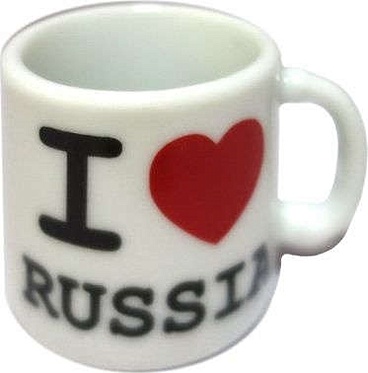 Магнит-кружечка фарфор I LOVE RUSSIA, h=3см printio фартук i love russia