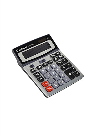 Калькулятор 12 разрядный настольный, металл.панель, к/к с подвесом, Comix