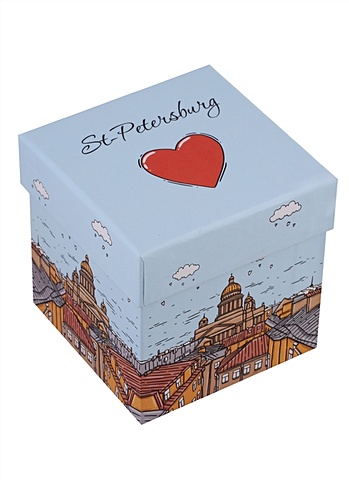 Коробка подарочная СПб St. Petersburg 9,5*9,5*10см, картон
