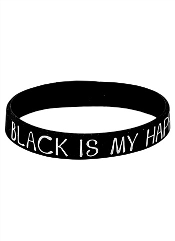 закладка для книг пластиковая black is my happy color Браслет Black is my happy color (черный) (силикон) (20,2 см)