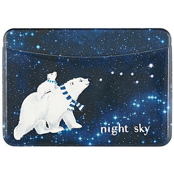 Чехол для карточек горизонтальный Белые медведи. Night sky наклейки бумажные белые медведи