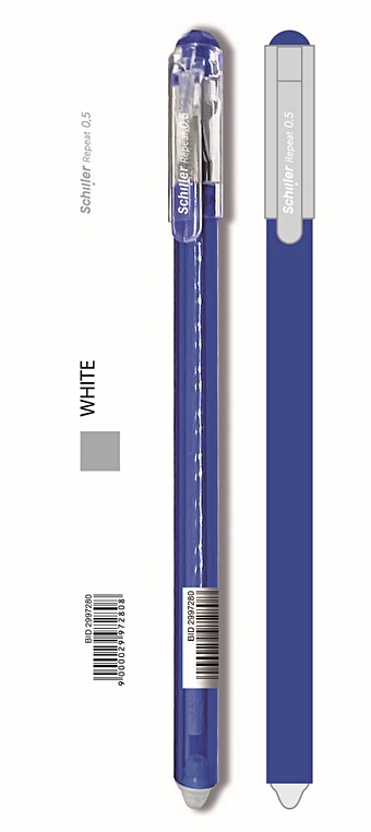 Ручка гелевая сo стир.чернилами синяя Repeat 0,5мм, Schiller ручка гелевая со стираемыми чернилами 0 5 мм 3 шт компл