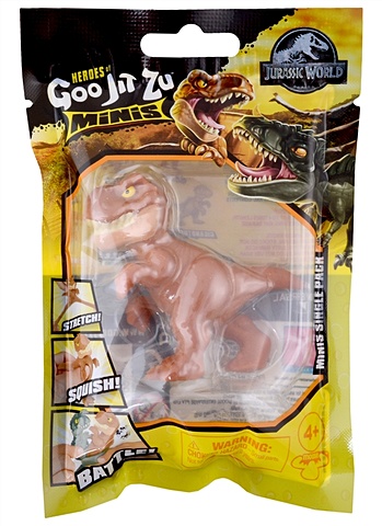 Мини-игрушка Мир Юрского периода Динозаврик Ти-Рэкс (тянущаяся фигурка) (резина) (6 см) (ТМ GooJitZu) goojitzu игрушка тянущаяся гуджитсу гиганотозавр мир юрского периода