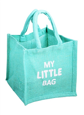 сумка джутовая my little bag черная 20х20х15 Сумка джутовая My little bag (ментоловая) (20х20х15)