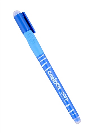 Ручка гелевая стираемая синяя Oops 0,7мм, грип, Carioca