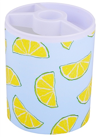 цена Стакан для пишущих принадлежностей Лимоны пластик